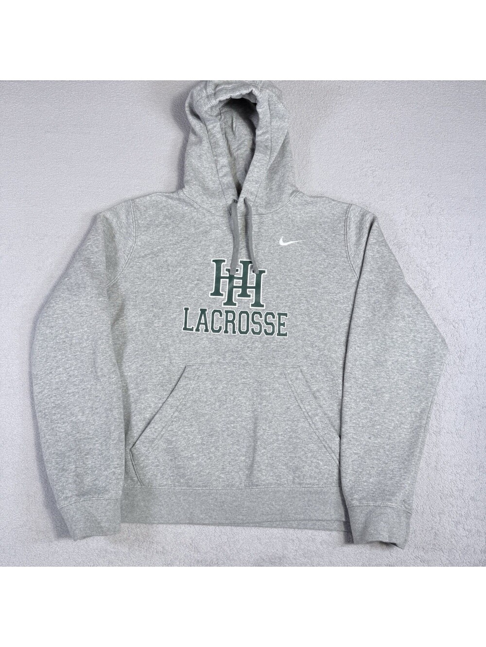 Nike Trier Lacrosse Team Pullover Hoodie Sweatshirt Gray Size Large